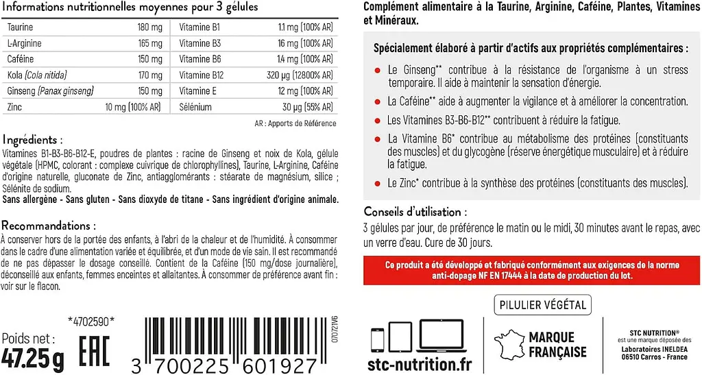 Комплекс STC Nutrition Taurine Synergy+ 90 капсул - фото 2