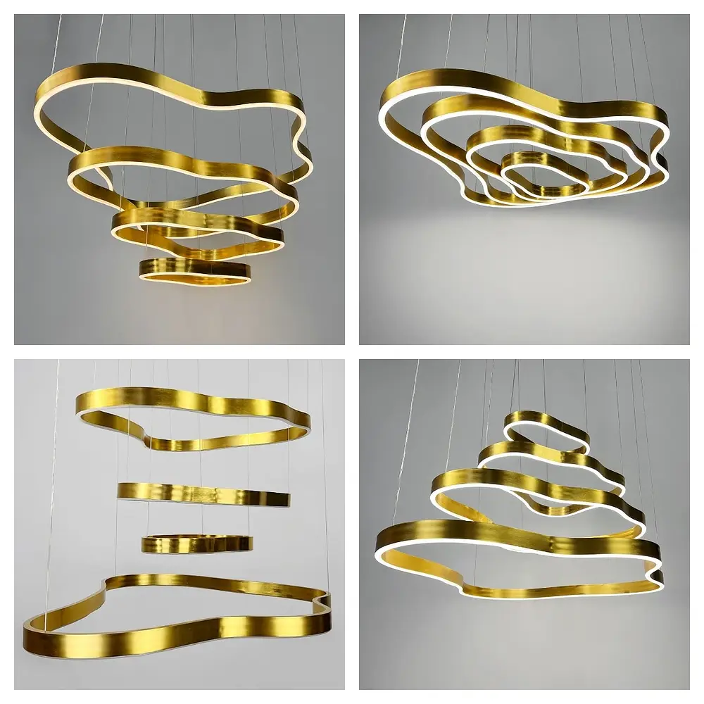 Впечатляющая золотая люстра на 4 яруса 100+83+63+43 см | Ст. PCL003-100*80*60*40 PGD Line F - фото 7