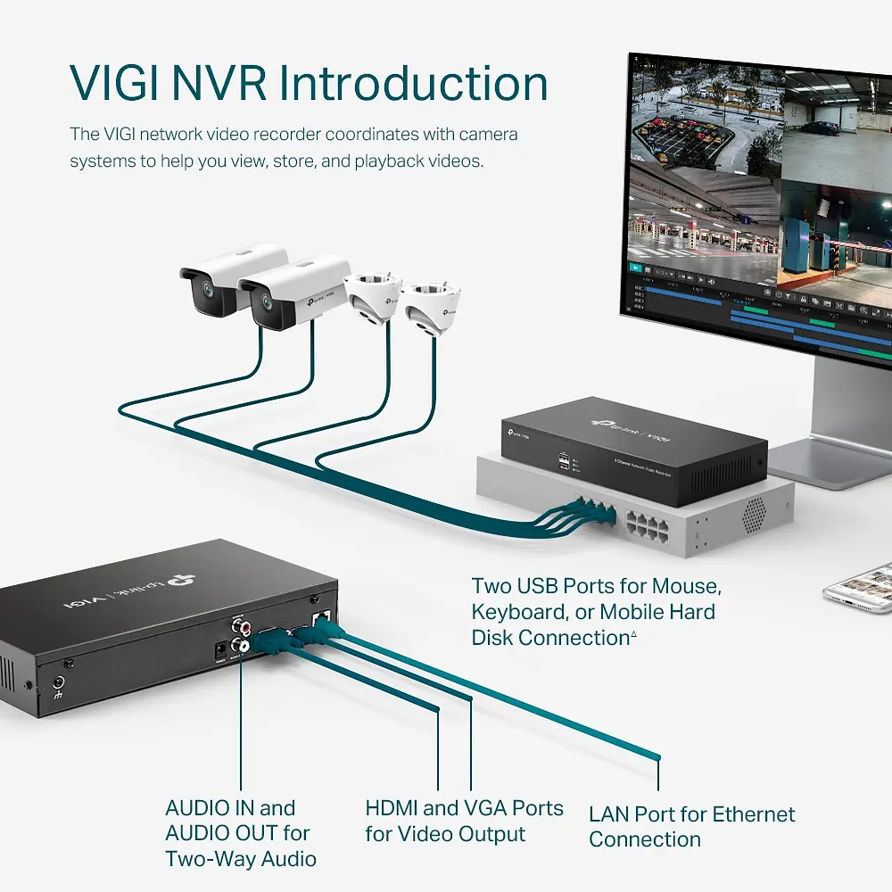 IP-Відеорегістратор TP-Link VIGI NVR1008H 8 каналів, 2xUSB, H265+, 1xHDD, до 10 ТБ - фото 6