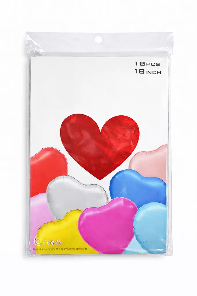 Фольгированный шарик Foil Balloon "Сердце" 45см (18") 10 шт наполнение воздухом или гелием для тематических вечеринок Красный - фото 2