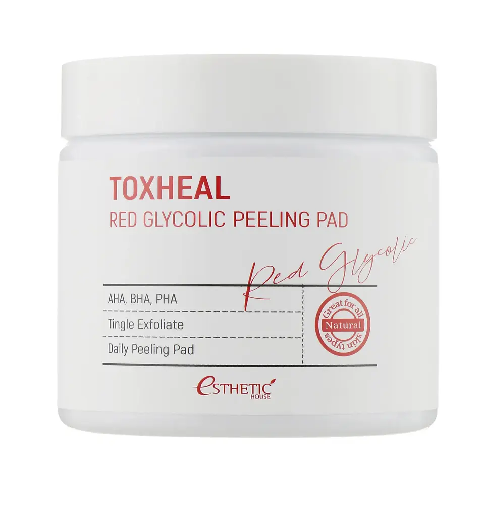 Очищаючі пілінг-диски для обличчя Red Glycolic Peeling Pad Esthetic House 100 шт - фото 2