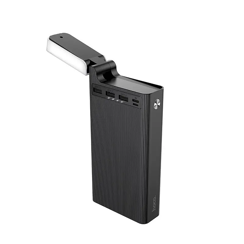 Портативная батарея Hoco Jove table lamp J62 30000mAh 4 порта 3 USB и 1 Type-C с лампой черная - фото 2