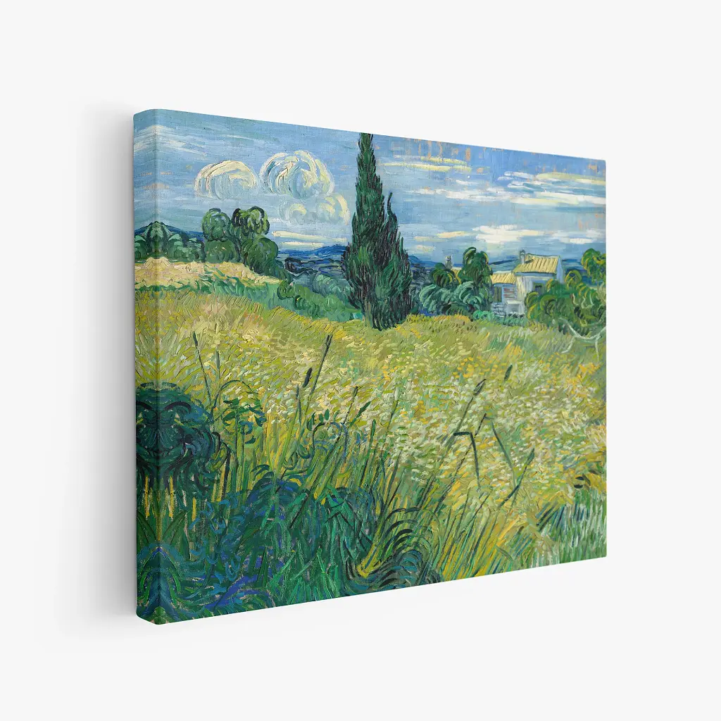Інтер'єрна картина Зелене пшеничне поле з кипарисом, Ван Гог, Vincent van Gogh, Green Field, інтер'єрний декор, 48×60 см (id3035) - фото 2