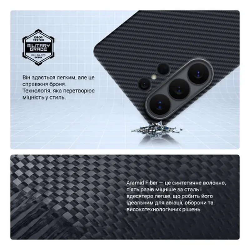 Чохол до мобільного телефона Armorstandart BlackIcon Aramid Twill MagCase Samsung S26 Ultra Black (ARM90147) - фото 4
