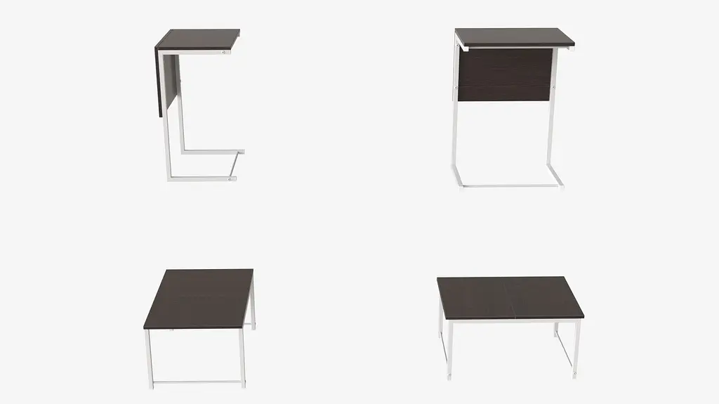 Стол журнальный приставной Терри Комбо Ferrum-decor 345x662x440 Белый металл ДСП Венге Магия 16 мм (FRD-105553) - фото 5