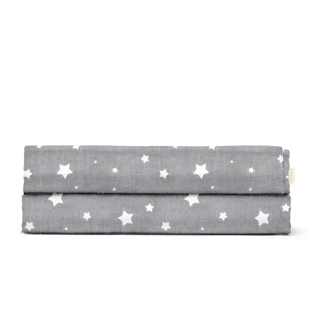Простыня Cosas полуторная 155х240 grey starsfall, серая (StarFall_Grey_155s) - фото 3