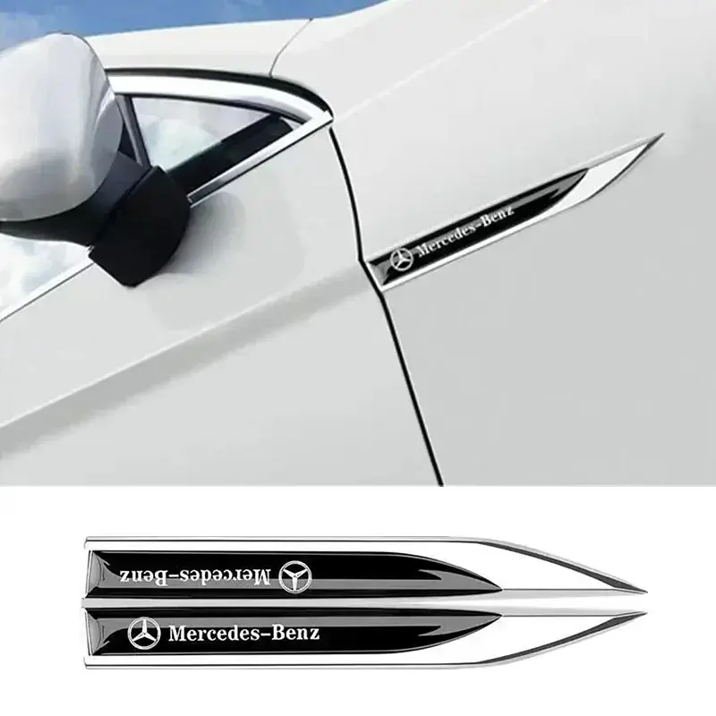 Емблема крила Mercedes Benz 2шт 148×18мм чорні (метал) - фото 2