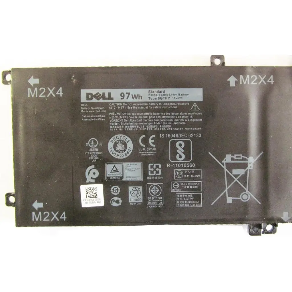 Акумулятор до ноутбука Dell XPS 15-9560 (long) 6GTPY, 97Wh (8083mAh), 6cell, 11.4V (A47391) - фото 2