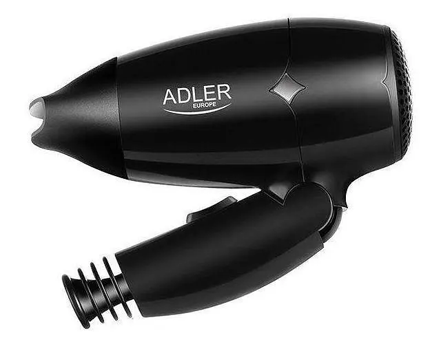Фен Adler AD 2251, 1400 Вт концентратор 2 швидкості компактний складана ручка 1 шт. чорний (33705-IS) - фото 2