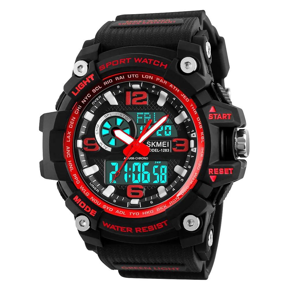 Наручний годинник чоловічий Skmei 1283 Red Black, 1283RD (12299) - фото 2