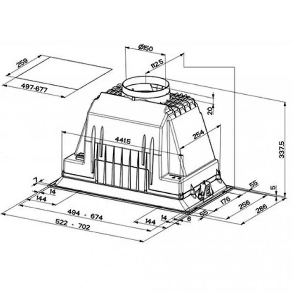 Вытяжка встраиваемая Faber INKA PLUS HC X A70 (305.0602.048) - фото 2