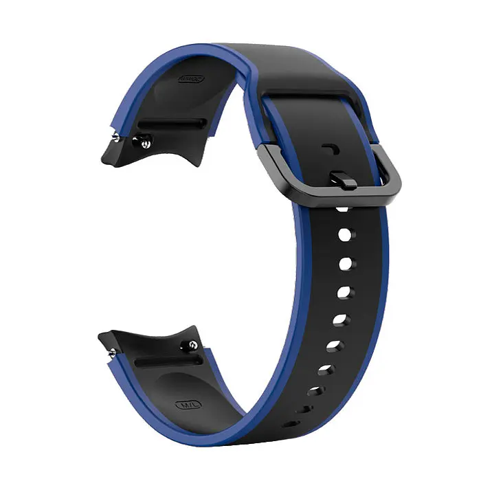 Ремінець для Samsung Galaxy Watch 4 Classic 42mm - чорно-синій ширина кріплення 20мм силікон розмір L Watchbands Double Line (W12-1WB17999971) - фото 2