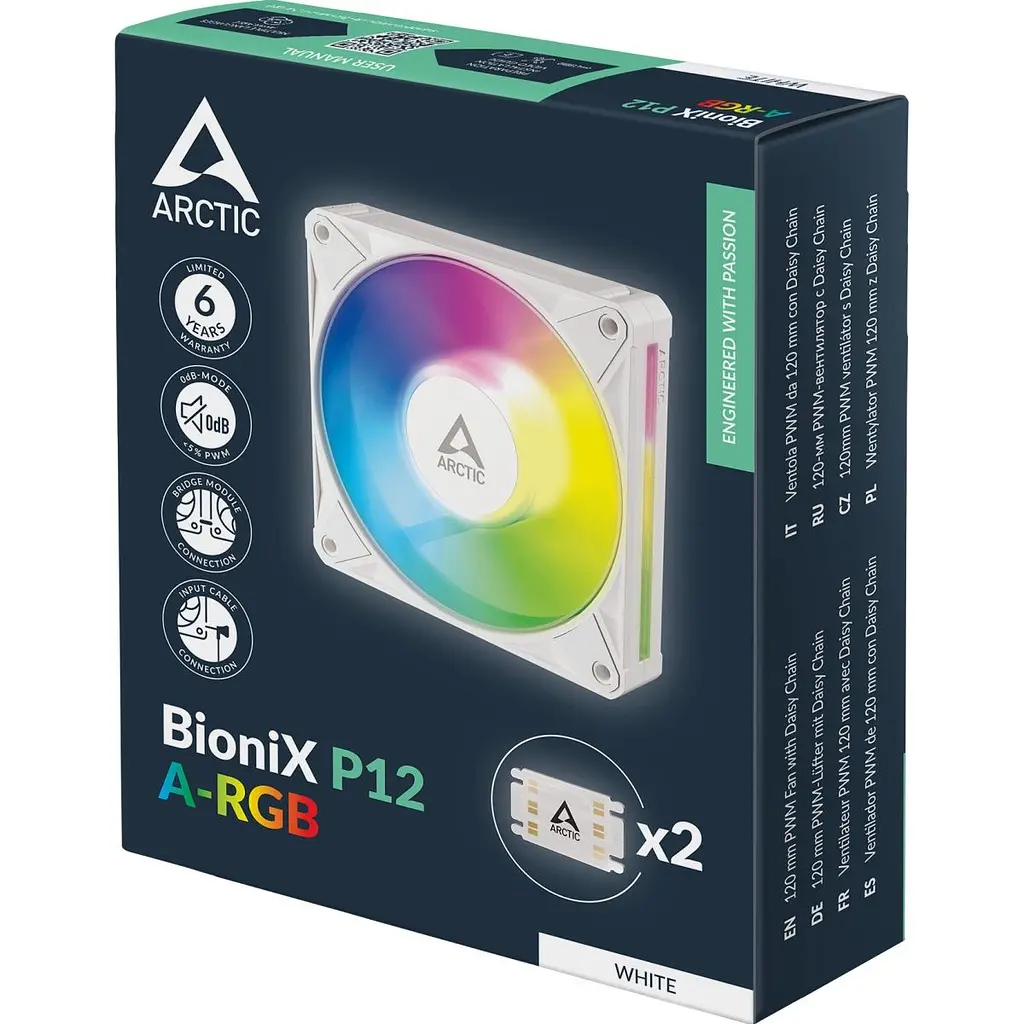 Корпусний вентилятор Arctic BioniX P12 A-RGB White (ACFAN00336A) [175992] - фото 9