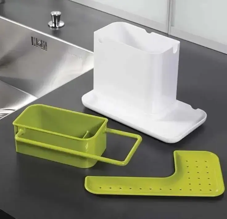 Універсальний органайзер для кухні на раковину 3 в 1 DAILY USE, для щіток, губок, мила та рушників - фото 3