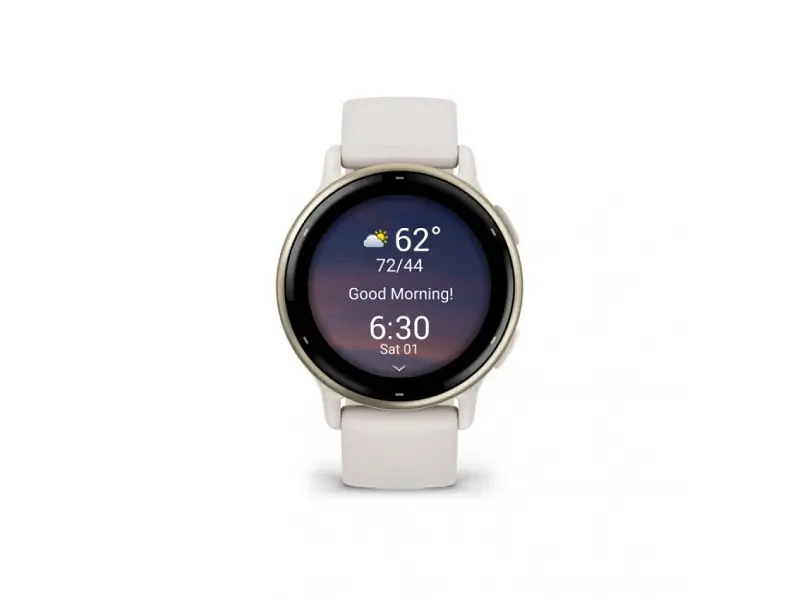 Смарт-годинник Garmin vivoactive 5 Cream Gold Aluminum Bezel with Ivory Case and Silicone Band (010-02862-11) - фото 2