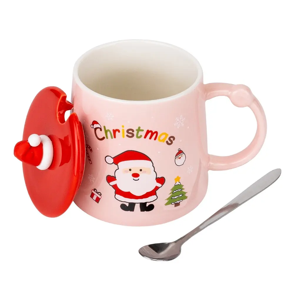 Чашка Elisey Christmas Santa рожевий 350 мл з кришкою (9151-025) - фото 2