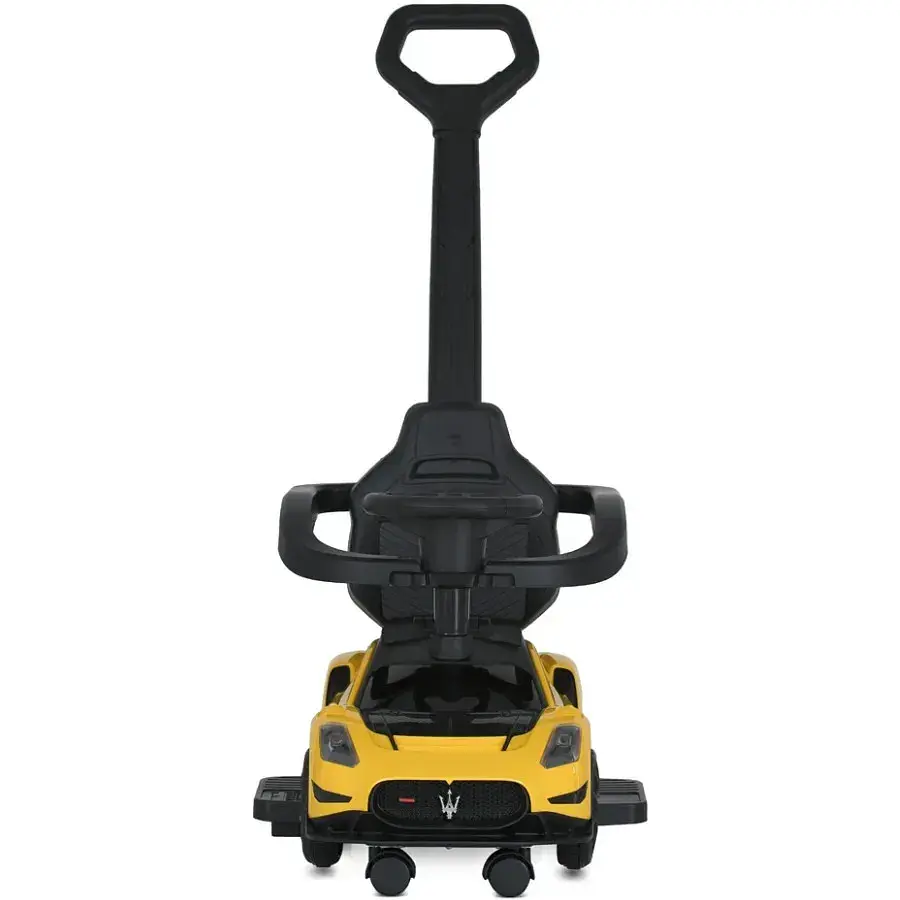 Детская каталка-толокар 2 в 1 Bambi M 5106-6 с родительской ручкой желтый - фото 4