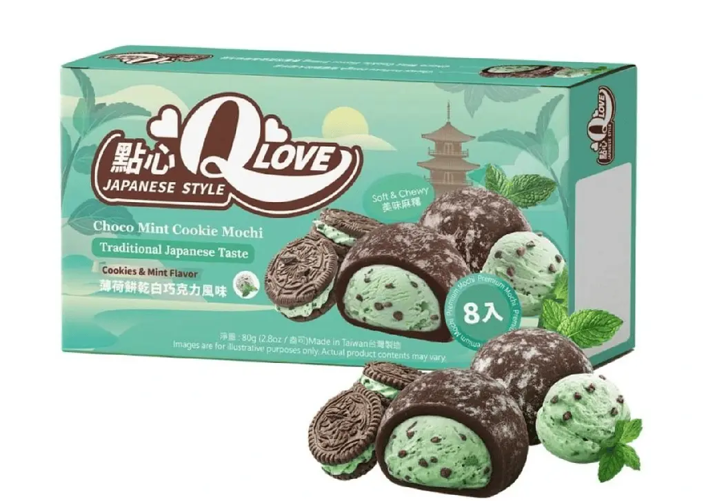 Моті QLove Choco Mint Cookie Mini Mochi 80г - фото 2