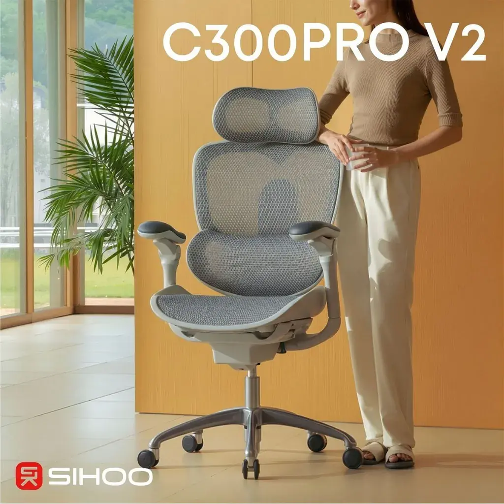 Офісне крісло Sihoo C300 PRO V2, White (C300-PRO-V2-B102) - фото 6