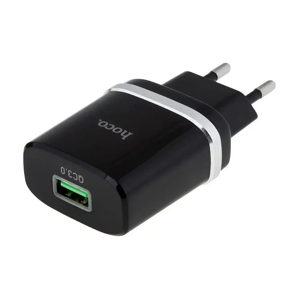 Мережевий зарядний пристрій HOCO C12Q Smart QC3. 0 charger 18W чорний - фото 3