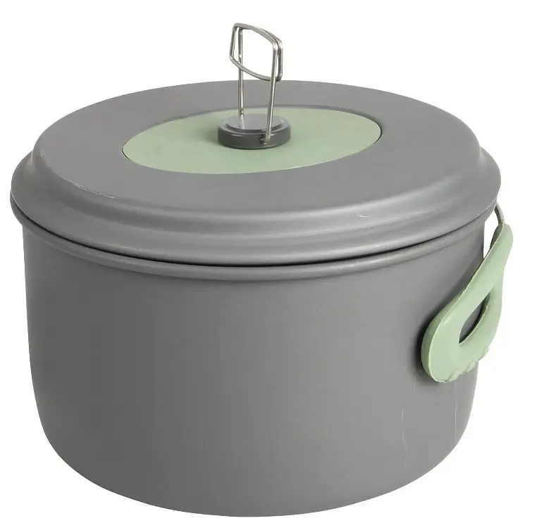 Набір посуду Bo-Camp Explorer XL 4 Pieces Hard Anodized Grey/Green (2200249) (DAS302116) - фото 3