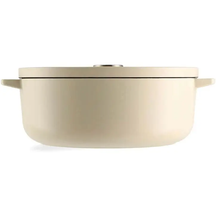 Утятница чугунная с крышкой KitchenAid 30 см 5.6 л бежевая (CC006062-001) - фото 2