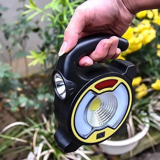 Ліхтарик переносний світлодіодний Solar COB ZJ-1808 акумуляторний 3 режими Чорний  - фото 7