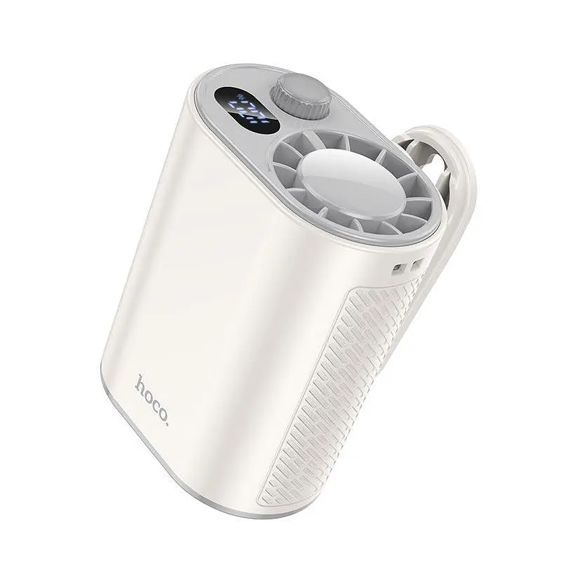 Вентилятор HOCO HX609 portable fan з дисплеєм 100 рівнів до 9.5 годин білий