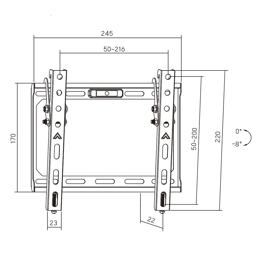 Кронштейн для ТВ AGN AGN43-220T з нахилом/23"-43"/45 кг/max.VESA 200x200/Чорний - фото 5