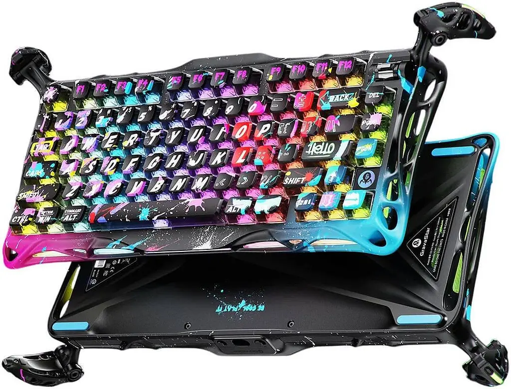 Клавіатура GravaStar Mercury V75 Pro 80keys Magnetic Jade Gaming 8K USB-A RGB Neon Graffiti (GSV75PRO_U_CG_BLK) - фото 6