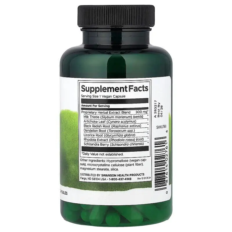 Рослинний комплекс для печінки Swanson Liver Tone 300 mg, 120 вегакапсул - фото 2