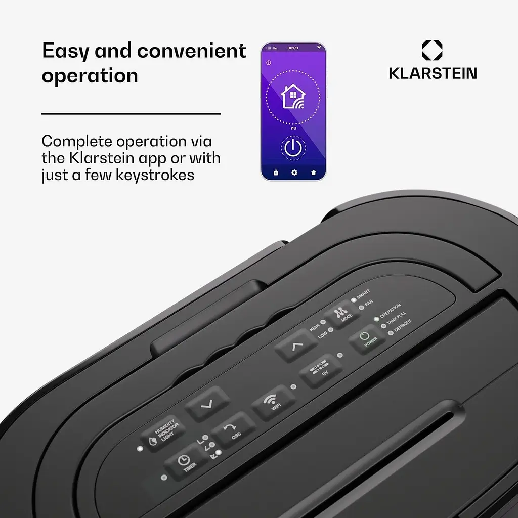 Осушитель воздуха Klarstein DryFy Pro Connect 20 (10045550) Черный - фото 5