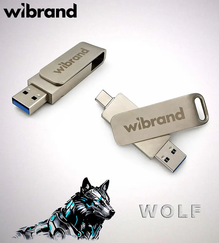 Накопичувач SSD Wibrand SSD Wolf 1TB USB 3.2 Gen.2 Type-C/Type-A Read/Write 1000MB/s Silver (WIEXSSD/WO1TB) - фото 5