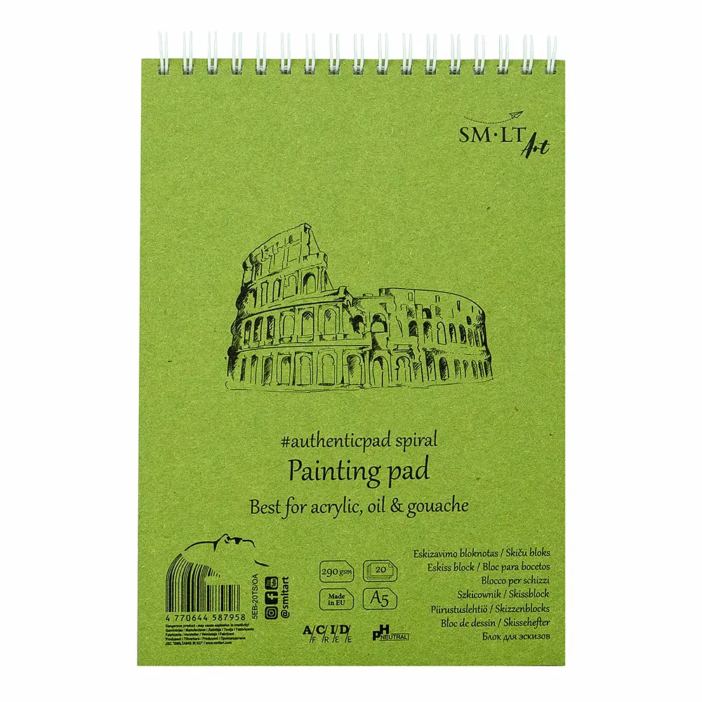 Альбом для акрила и масла А5 на спирали SM-LT Art AUTHENTIC (DRAWING) 290 г/м² 20 л белая бумага - фото 2