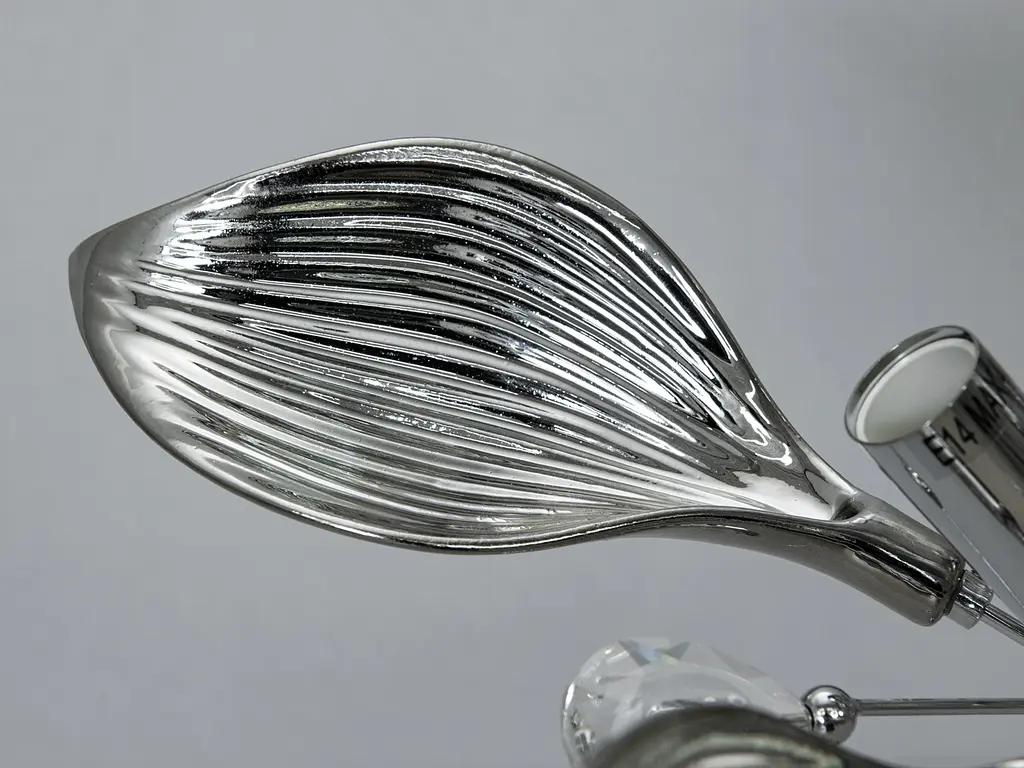 Стильна настільна лампа з керамічними елементами, 2 лампи, хром - фото 3