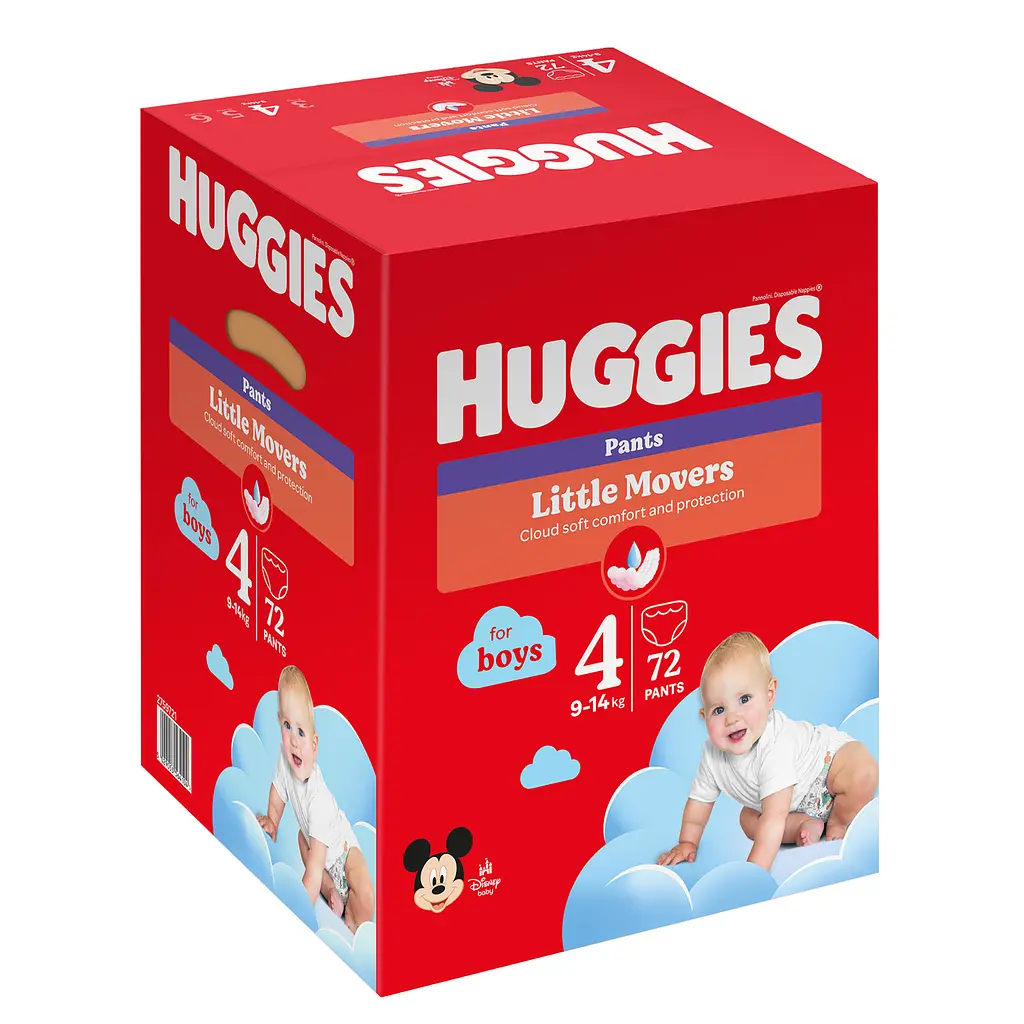 Набір підгузки-трусики для хлопчиків Huggies Little Movers Pants 4 (9-14 кг) 72 шт. - фото 2