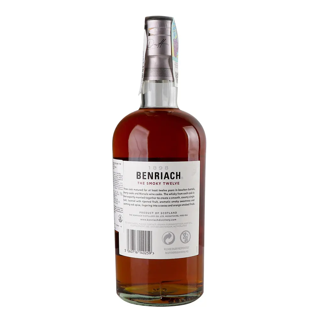 Виски BenRiach The Smoky Twelve 12yo Single Malt Scotch Whisky, в тубусе, 46%, 0,7 л (Q0333) - фото 6