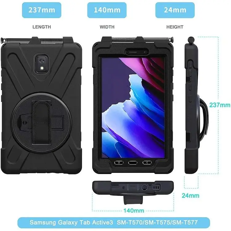 Чехол-подставка BeCover Heavy Duty Case для Samsung Galaxy Tab Active 3 SM-T570/SM-T575/SM-T577 8" Black (710047) - фото 2