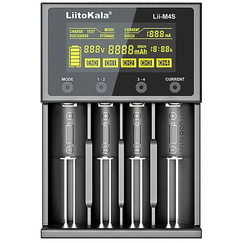 Зарядное устройство LiitoKala Lii-M4S универсальное - интеллектуальное - 4 канала - фото 3
