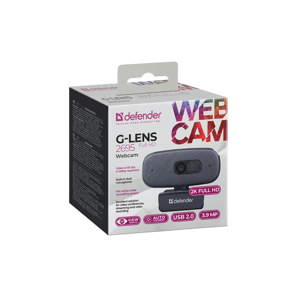 Веб-камера Defender G-lens 2695 FullHD 2K 1520p Black (63195) - фото 9