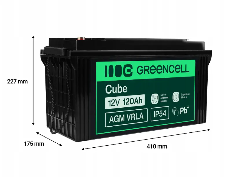 Акумулятор Green Cell AGM VRLA 12V 120Ah IP54 не потребує облуговування (термін служби - 5 років) - фото 10