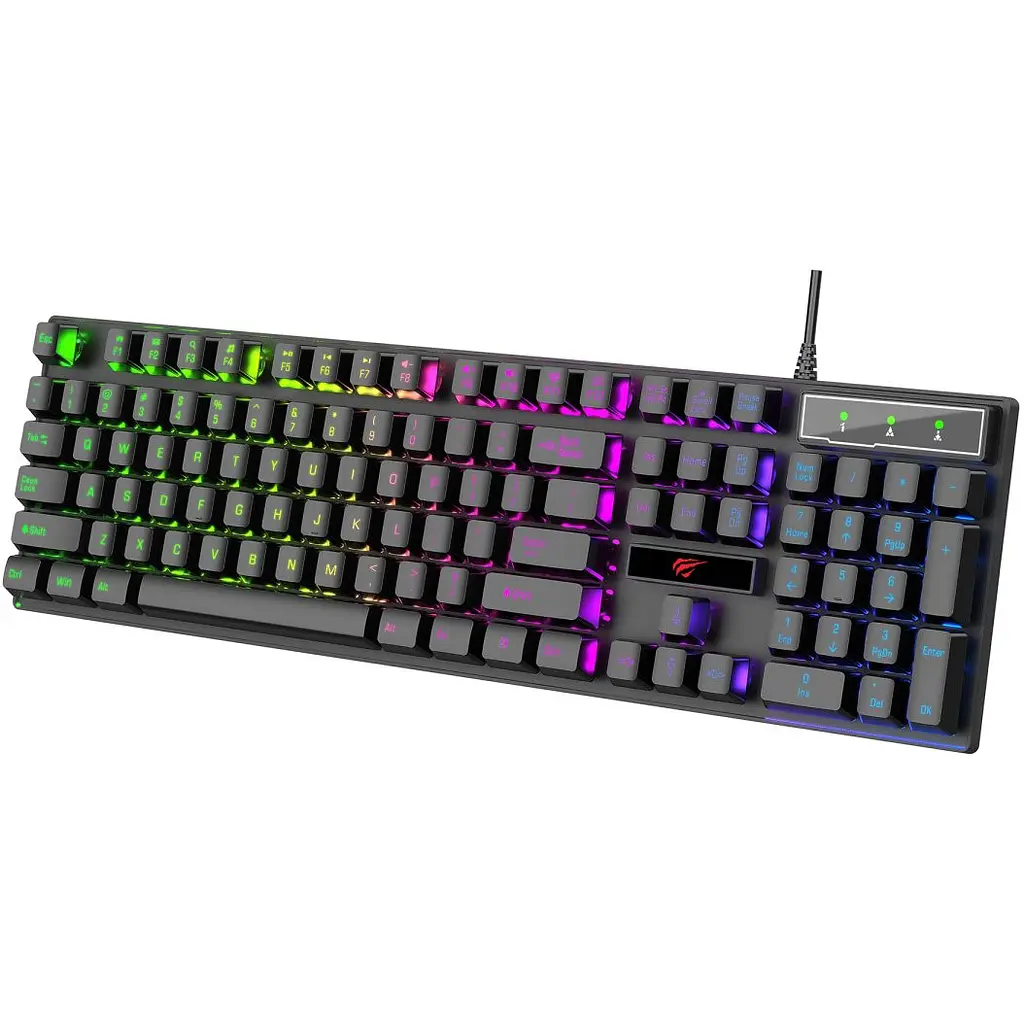 Клавиатура игровая проводная Havit HV-KB101L RGB мембранная черная (HV-KB101L) - фото 2