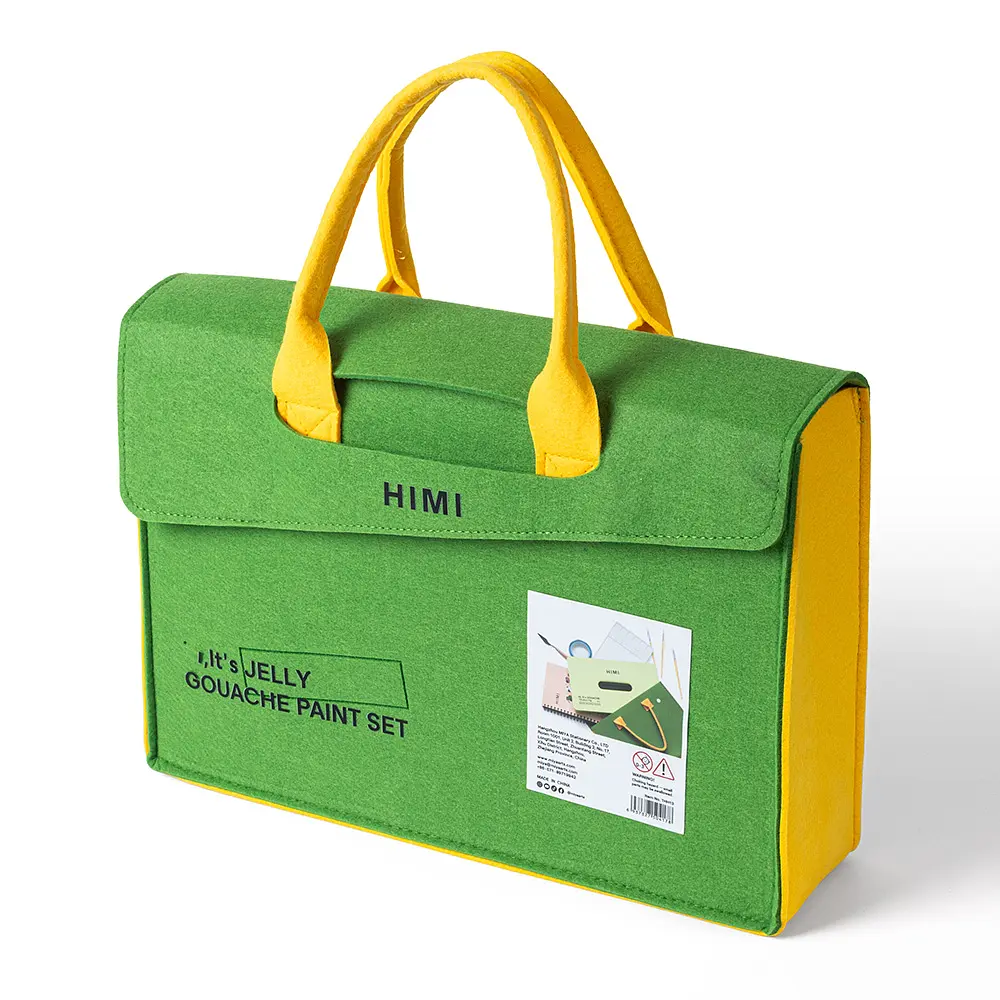 Набір гуашевих фарб HIMI Twin Cup 72×12 мл, 72 кольори, Green Apple, пластиковий пенал + аксесуари у фетровому чохлі (6937327504178) - фото 8