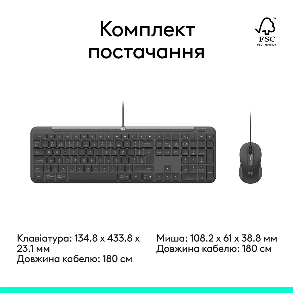 IT набір Signature Slim MK620 Wired Combo for Business - GRAPHITE Logitech teh0027089 - фото 5