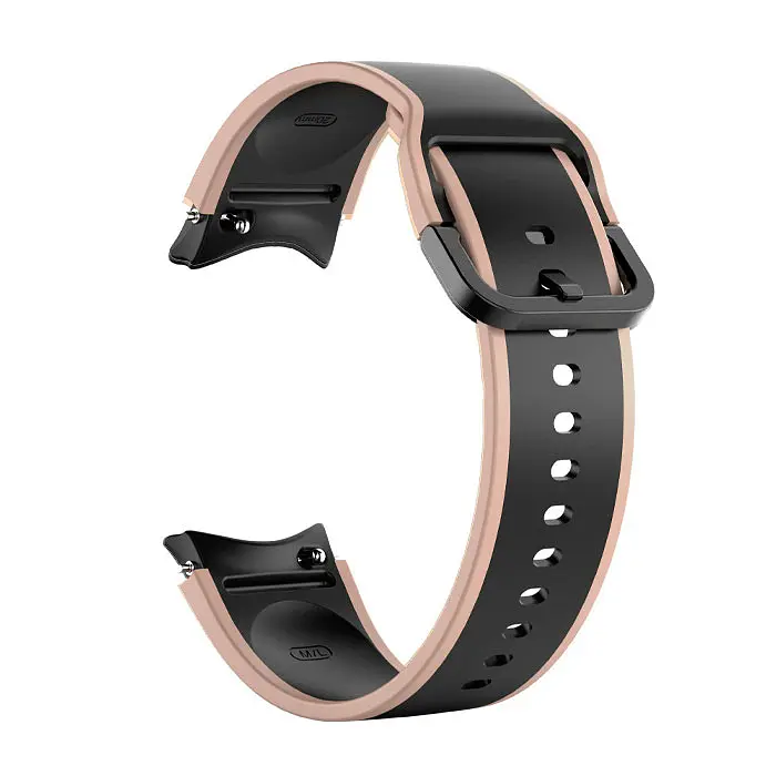 Браслет Double Line для Samsung Galaxy Watch 6 Classic 43mm 6 Classic 47mm - черно-бежевый ширина крепления 20мм силикон Watchbands (W11-9WB45194224) - фото 2