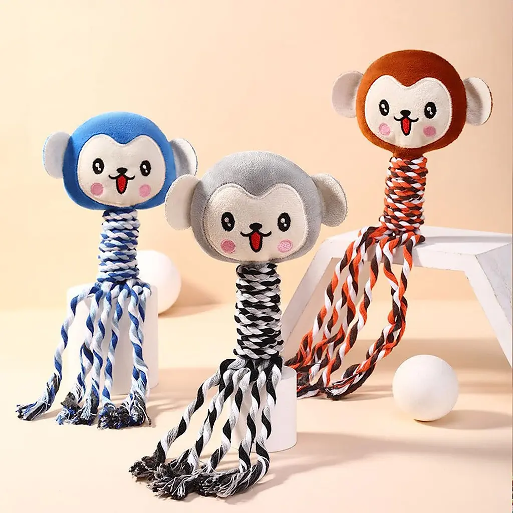 М'яка іграшка Monkey з канатом, коричнева - фото 2