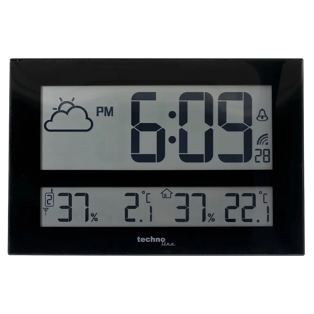 Годинник настінний Technoline WS8011 Black (WS8011), Чорний - фото 6