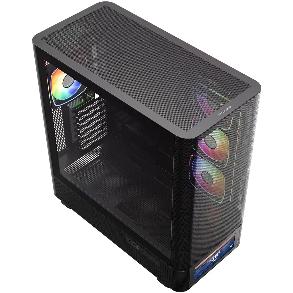 Корпус Modecom VOLCANO AQ500 ARGB MIDI FRONT LCD 6,2”, 4x120 мм fans BLACK без БЖ ATX (MC-A-AQ500-4FA-B) - фото 7