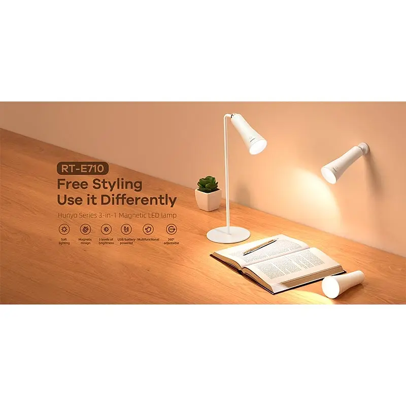 Лампа настольная Remax RL-E710 LED Hunyo Series с аккумулятором 1200 мА.ч - фото 2
