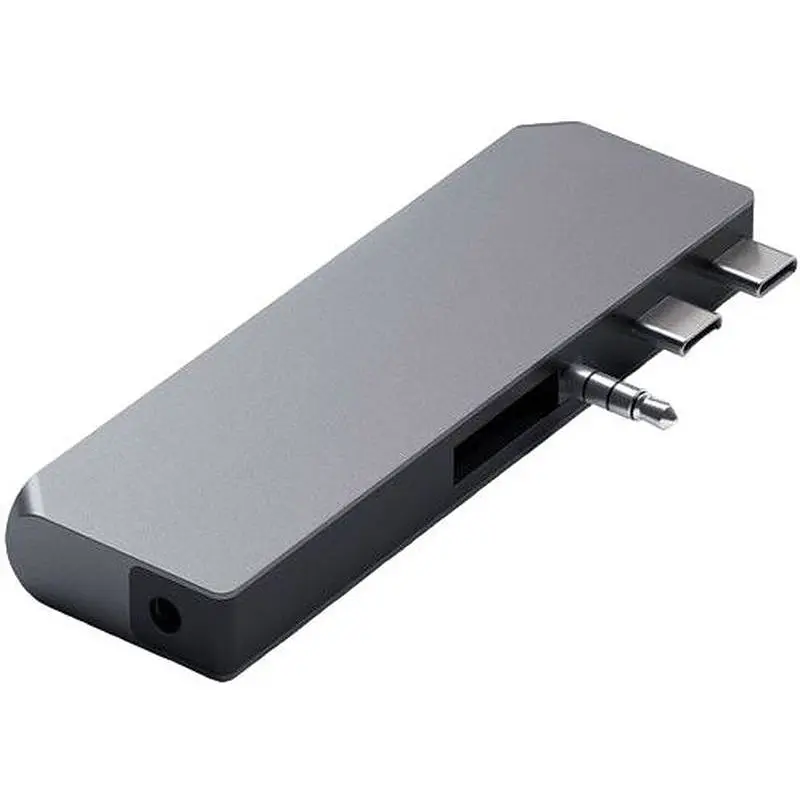Адаптер Satechi Aluminum USB-C Pro Hub Mini Adapter Space Gray (ST-UCPHMIM) - фото 3